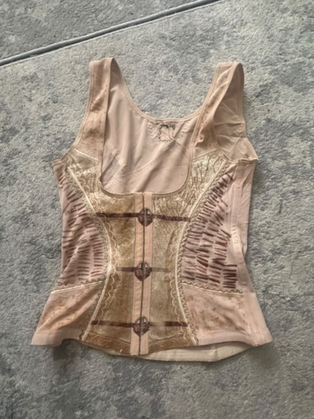 Vintage-Inspired Pink Lace Corset Top